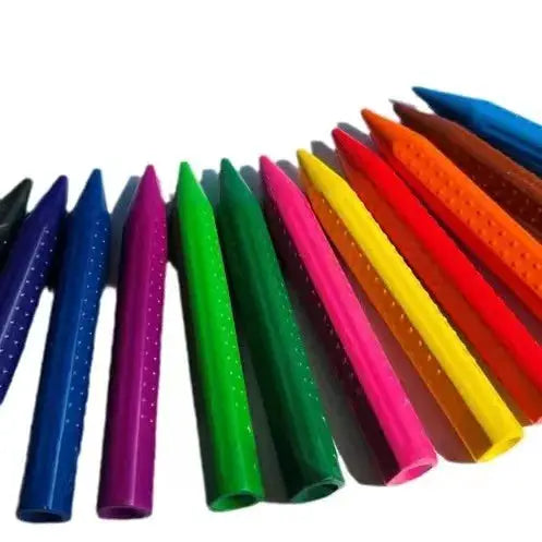 Wax crayon set, 12 colors, washable, assorted bright hues for drawing and painting