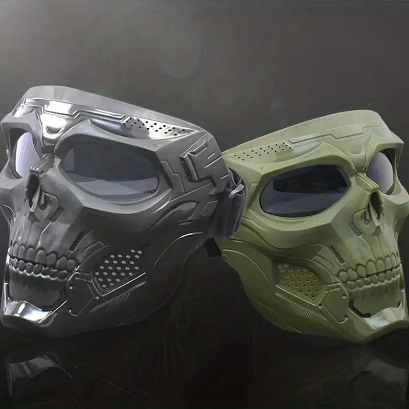 IronPulse Skull Mask Goggles Windproof Tactical Face Shield for Motorcycle Riding and Outdoor Sports