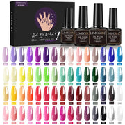Limegirl Gel Nail Polish Set by Simples Market, 60 colors with 4 bottles of UV/LED soak-off gel polishes.