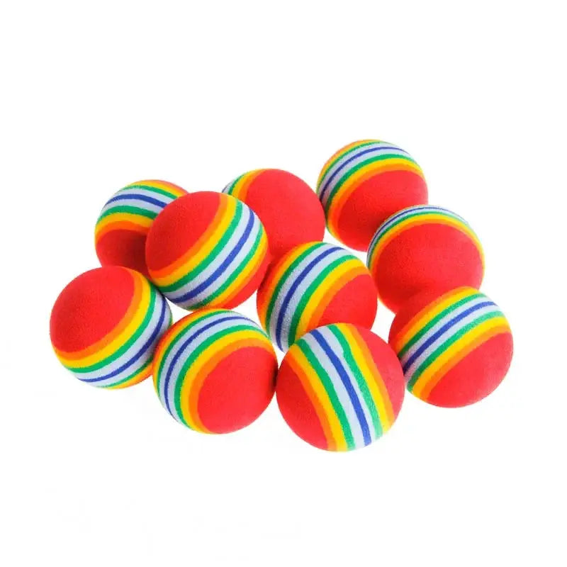 Rainbow EVA Cat Toy Ball Interactive Chewing Rattle Scratch Ball For Cats And Small Dogs Pet Toys
