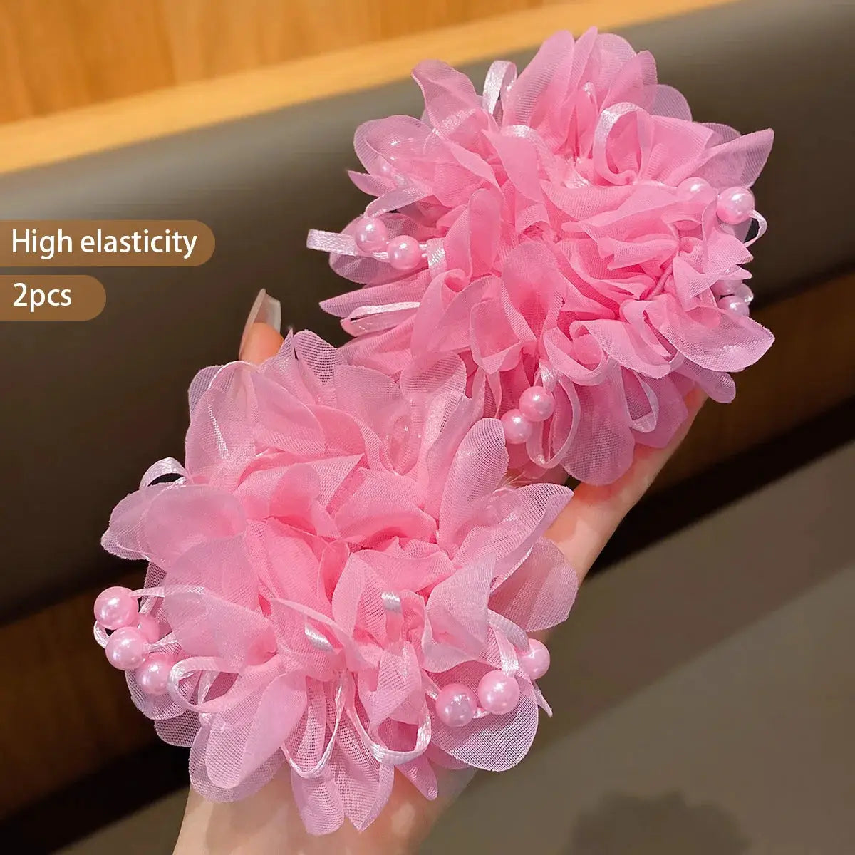 2 Pack Pink Cute Headbands for Girls Elastic Acrylic Hair Accessories for Children Casual Everyday Wear