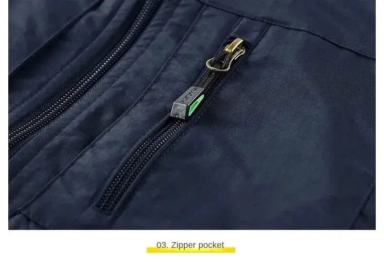 Simples Market men's heated outdoor gilet in navy with a zip pocket