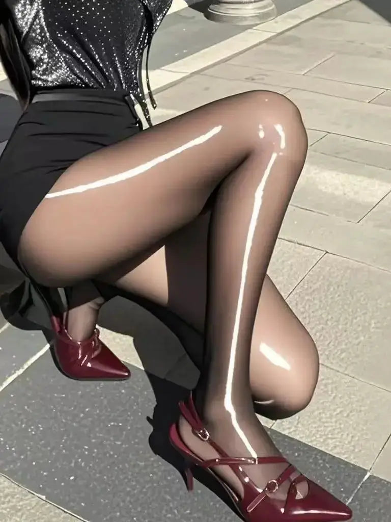 Pantyhose for women, Simples Market high-waisted sheer textured black tights (1 pair)