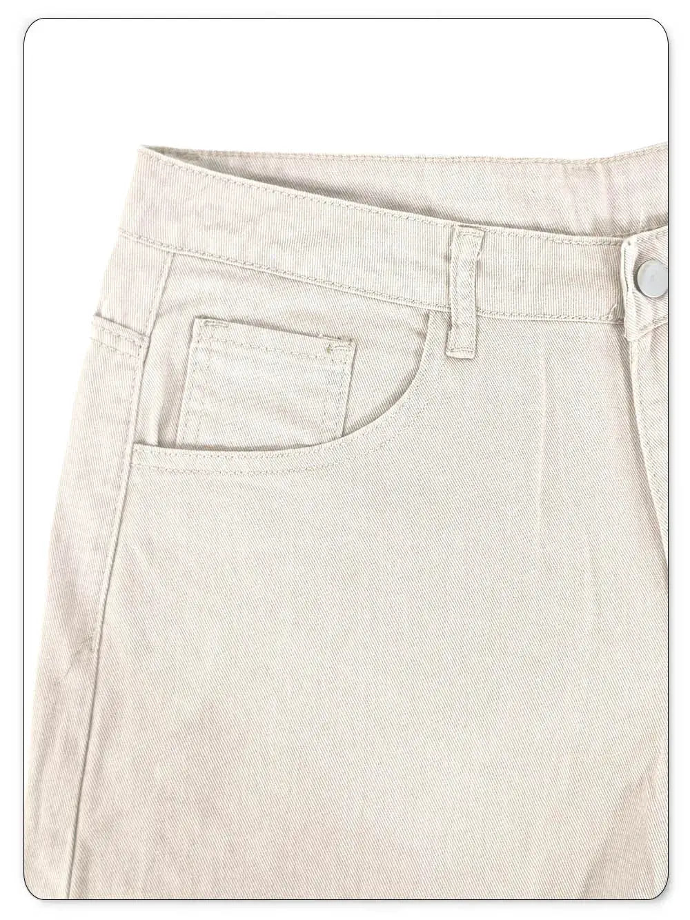 LIYS men's beige loose wide-leg high-waisted denim jeans by Simples Market