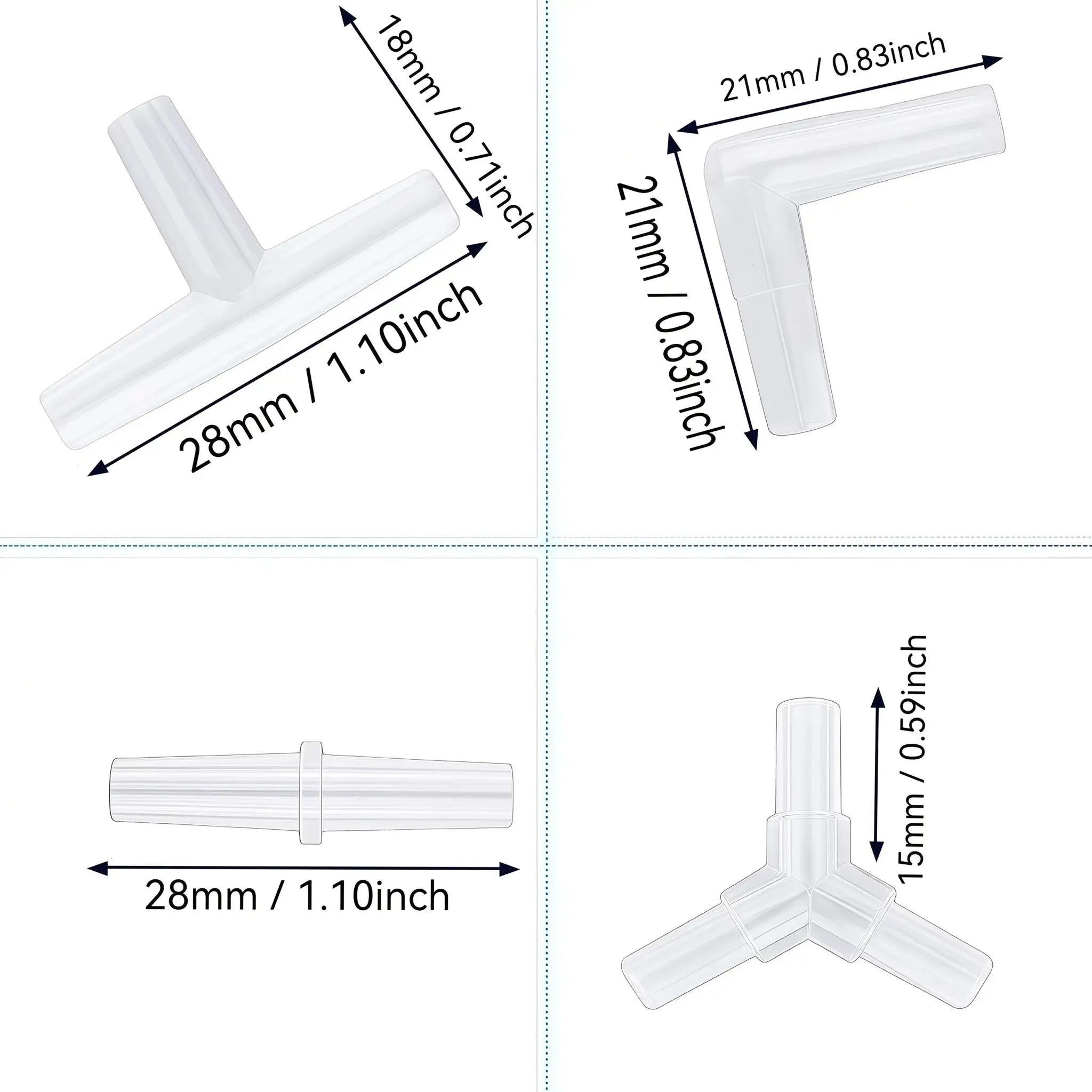 40 And 20 Pieces Aquarium Air Pump Connector Kit Durable Connectors Four Unique Designs For Aquarium Oxygen Distribution