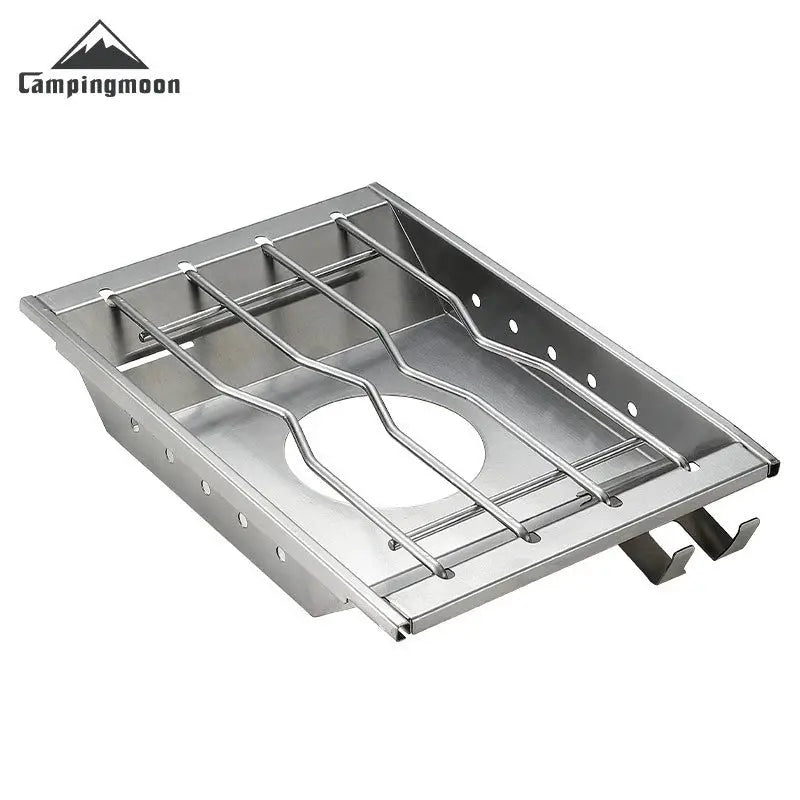 Campingmoon CK-25PG stainless steel Korean-style furnace plate frame with wire rack, camping stove accessory