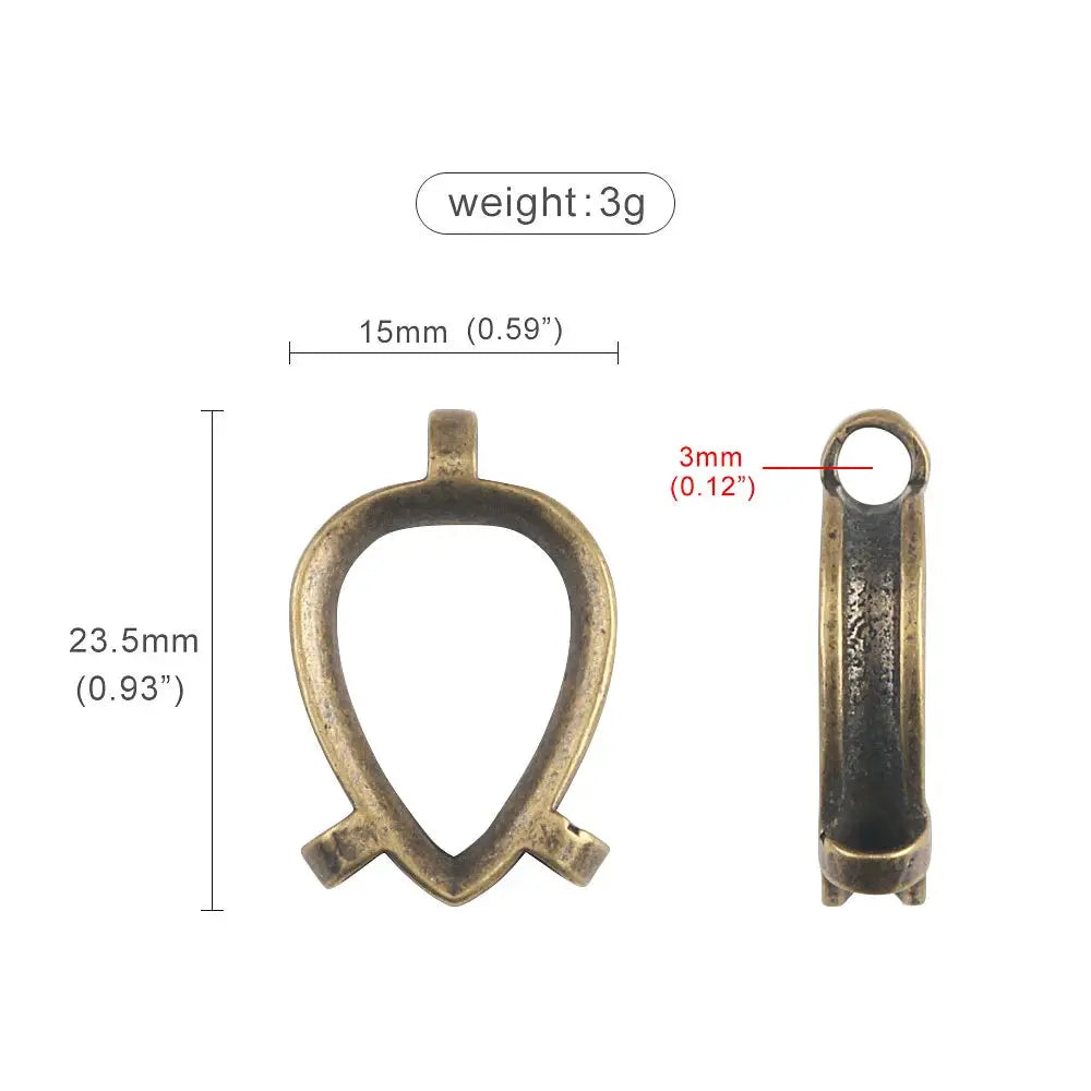 Brass paracord ring bead with top loop for keychains; copper-tone, 3mm hole, weighs 3g