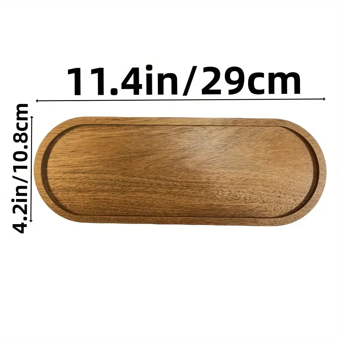 Japanese Solid Wood Fruit Plate Tray Set Multi Size Snack Platter