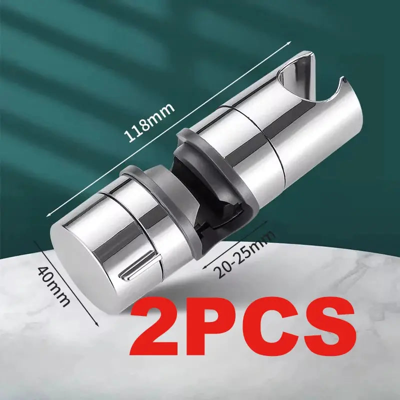 Universal chrome shower head holder by Simples Market - adjustable rail bracket for slide bar, 2 pcs
