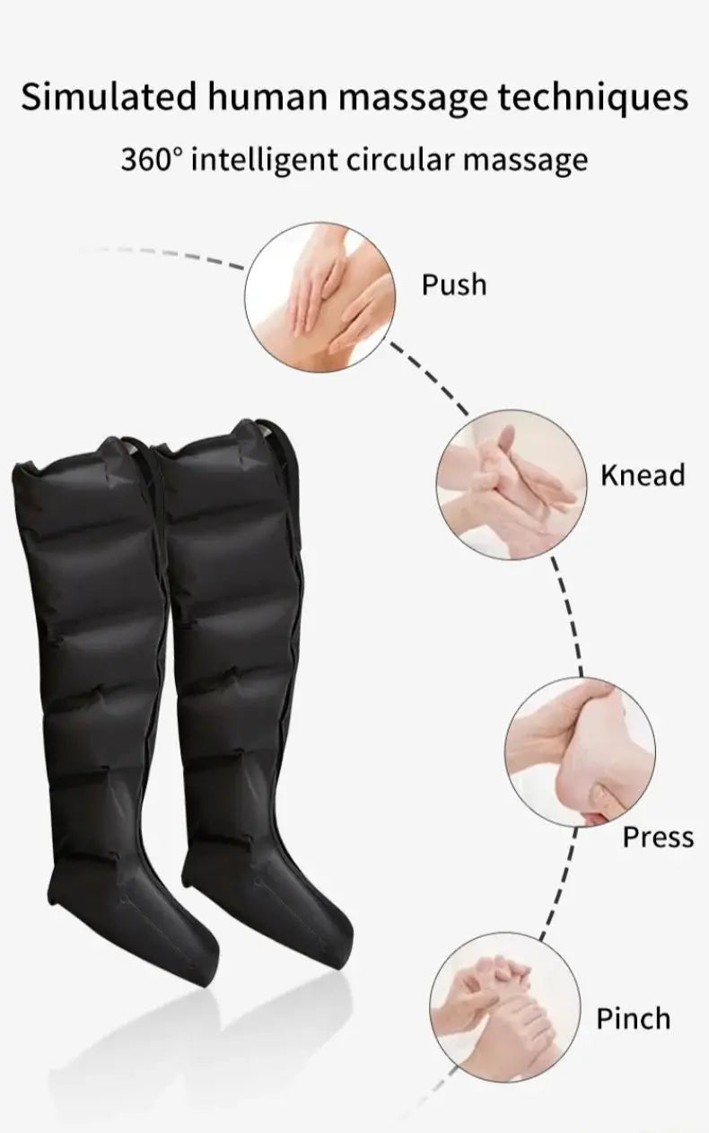 Air-pressure leg massager boots pair in black by Simples Market with remote control