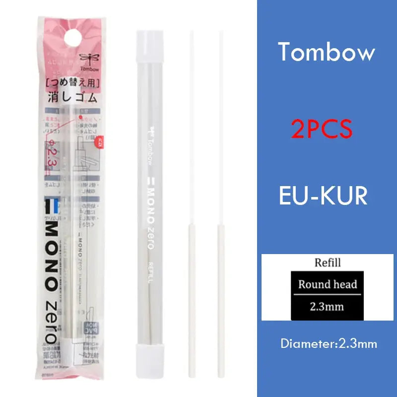 Tombow MONO Zero eraser pen set, 2 pcs, clear plastic body