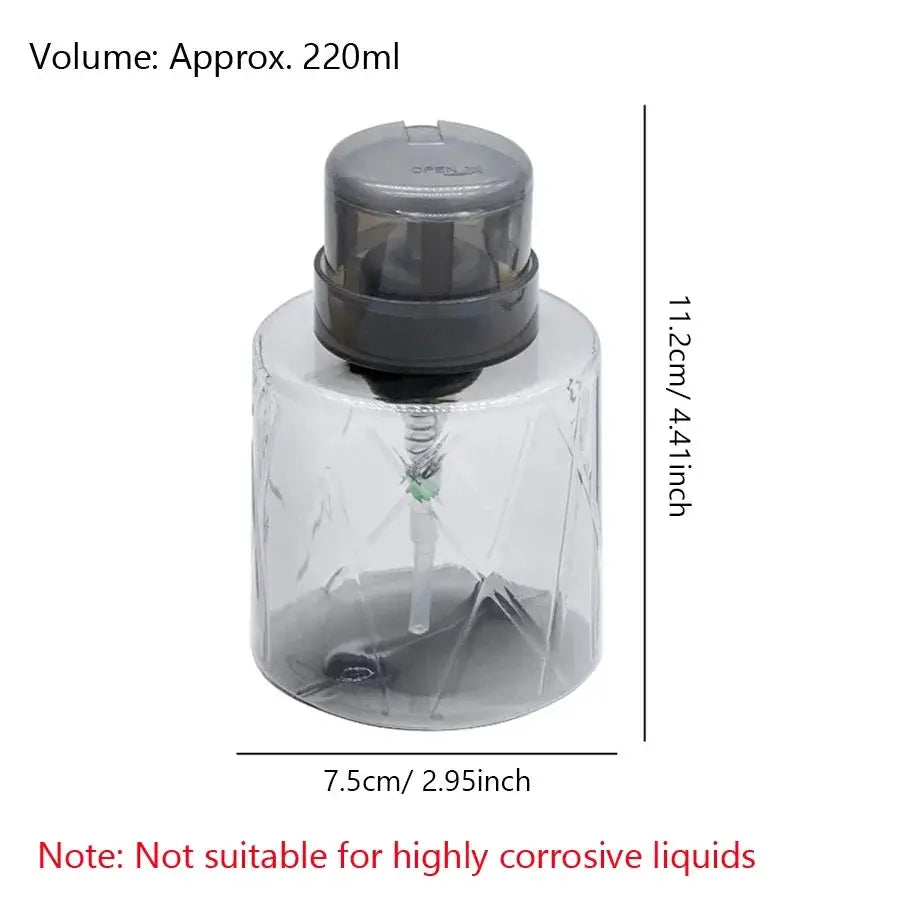PureCare Refillable Lockable Pump Dispenser For Travel Nail Care And Makeup Remover Bottle