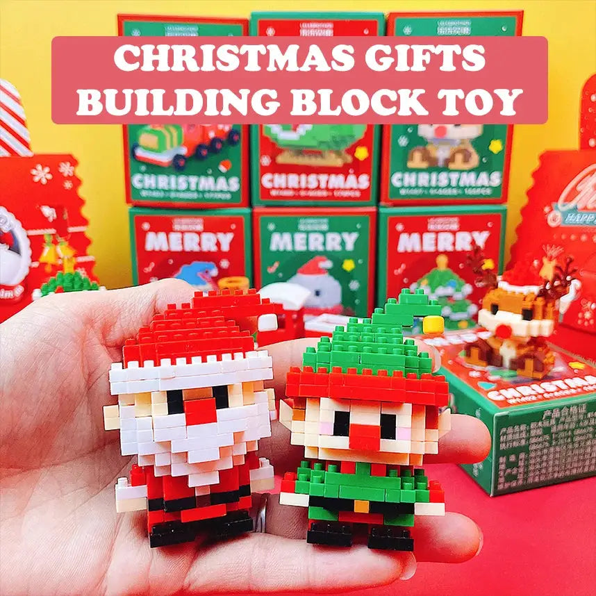 Christmas Micro Building Block Set Santa Claus and Reindeer Puzzle Table Decor for Kids and Adults