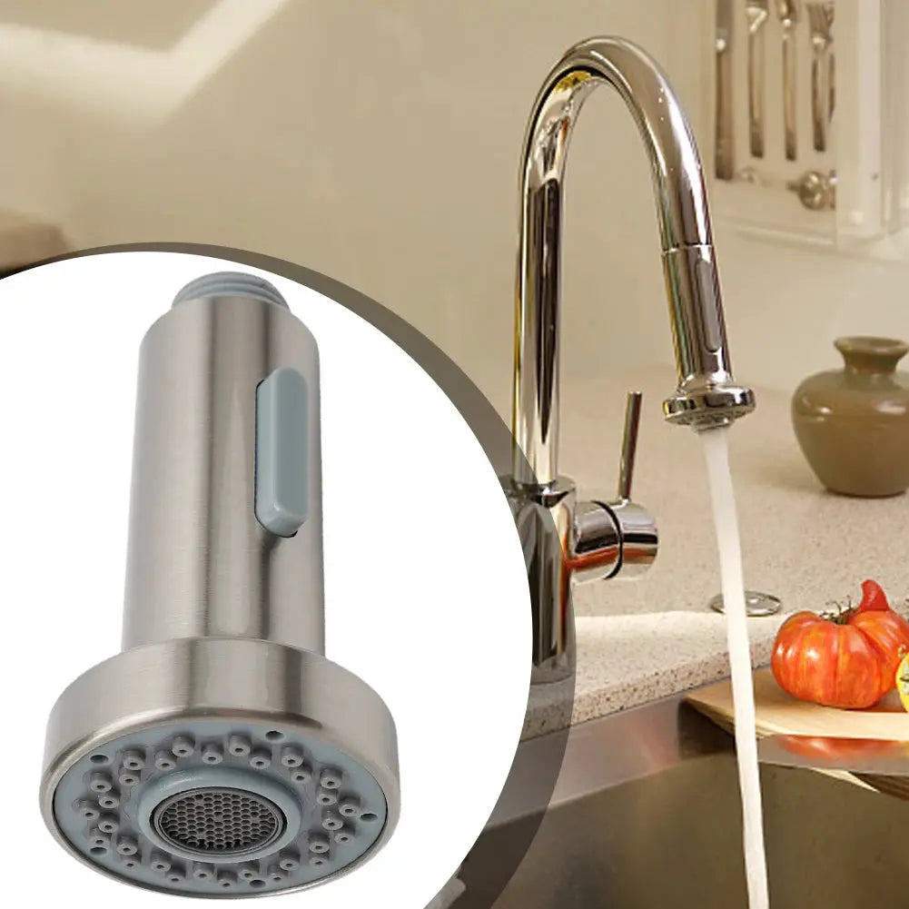 ABS kitchen faucet head replacement by Simples Market with pull-down spray nozzle, chrome finish.