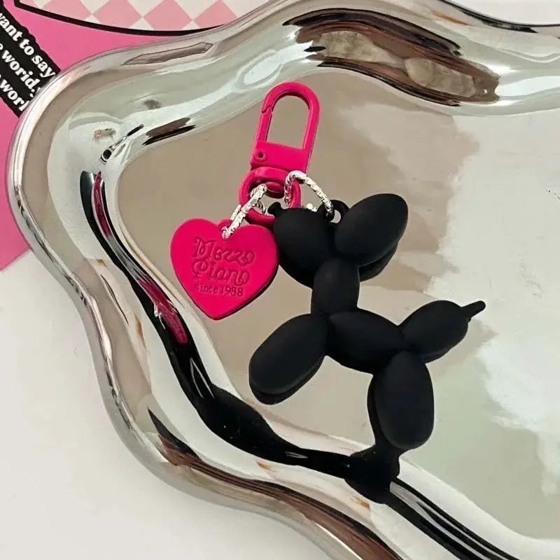 Fashion Punk Y2K Balloon Dog Keychains For Women Bag Pendant Jewelry Car Key Ring Accessory