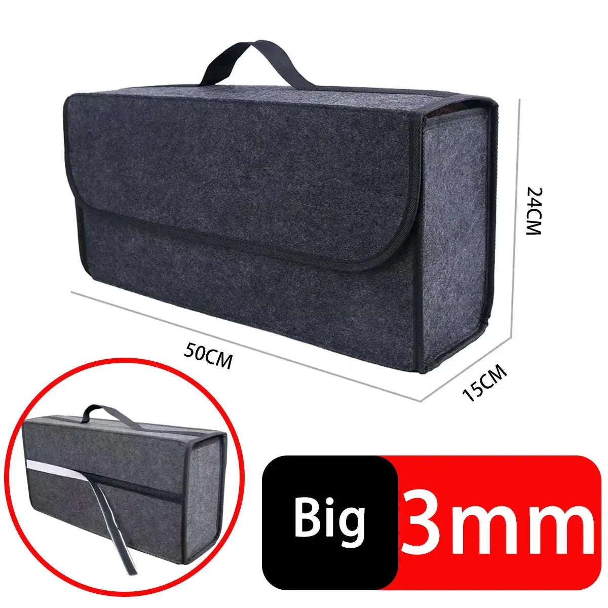 CarViva Car Trunk Organizer Foldable Felt Storage Box Portable Anti Slip Interior Keeps Trunk Neat And Tidy