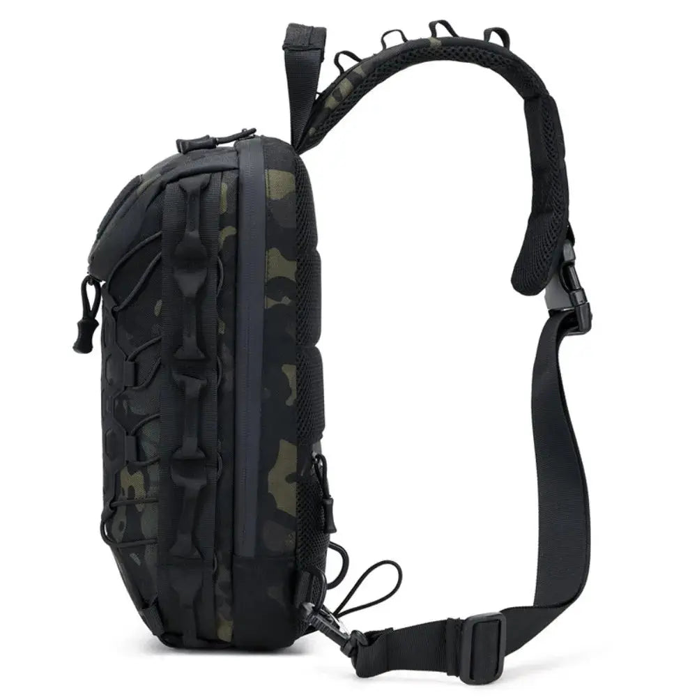 Outdoor Port Bag Pack Sling Backpack in camo, tactical design by Simples Market for everyday carry