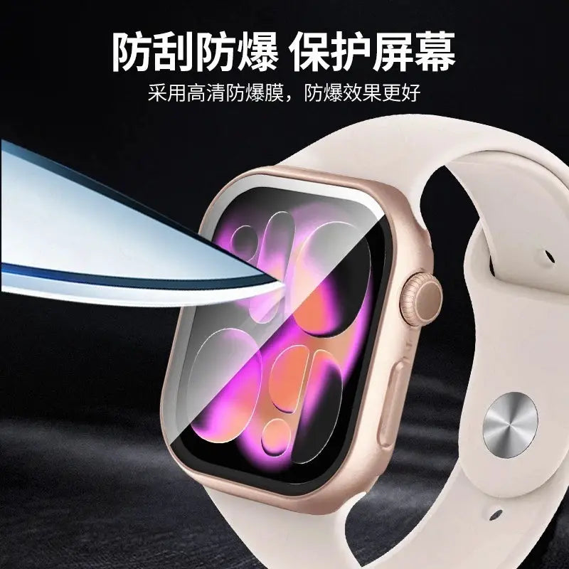 Simples Market tempered glass screen protector and protective case for Apple Watch 38–46mm