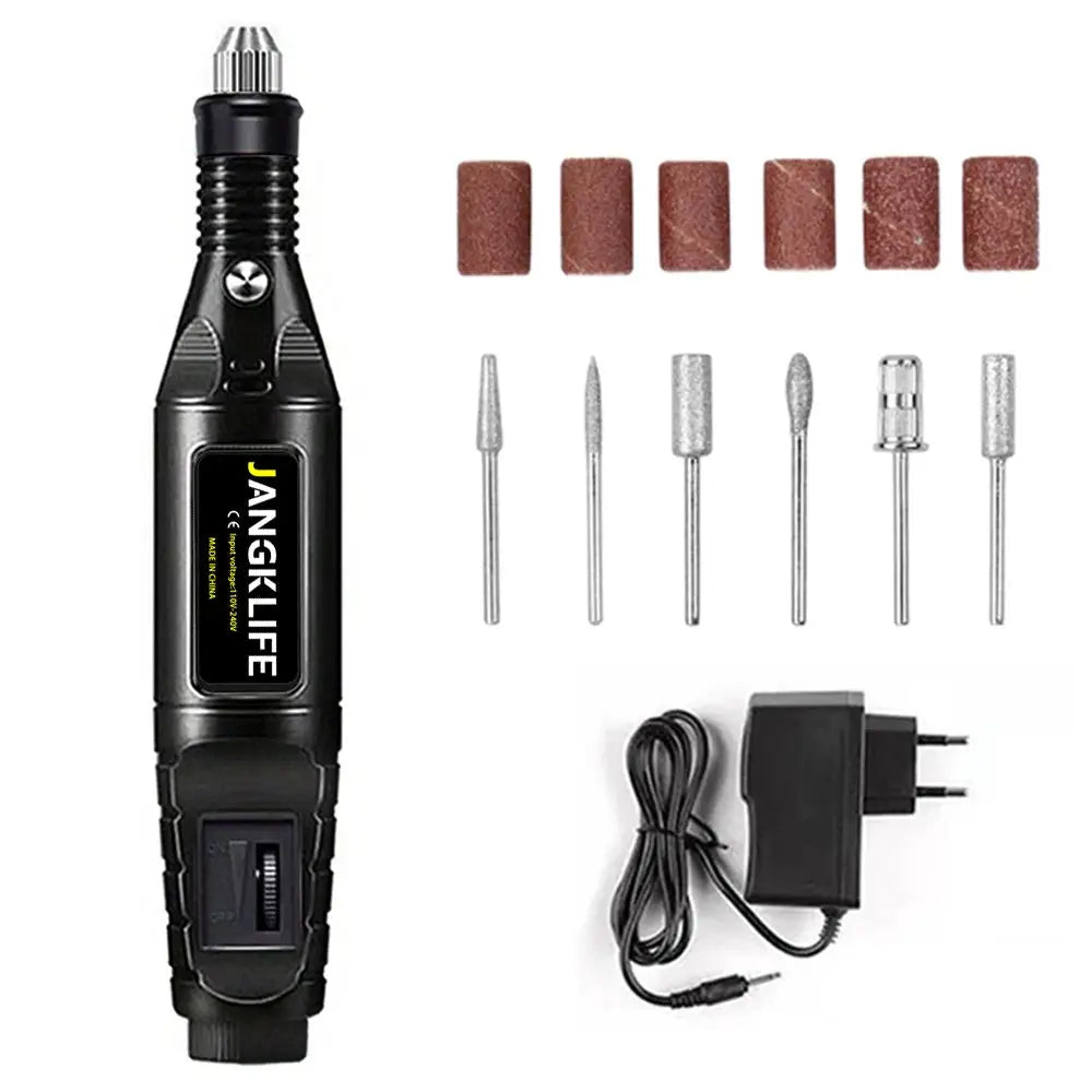 Jangklife 9V Mini Electric Carving Pen Variable Speed Rotary Tool Kit for Grinding Engraving and Polishing