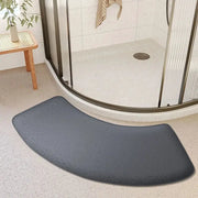 Thickened bathroom absorbent mat, curved non-slip shower door mat in dark gray.