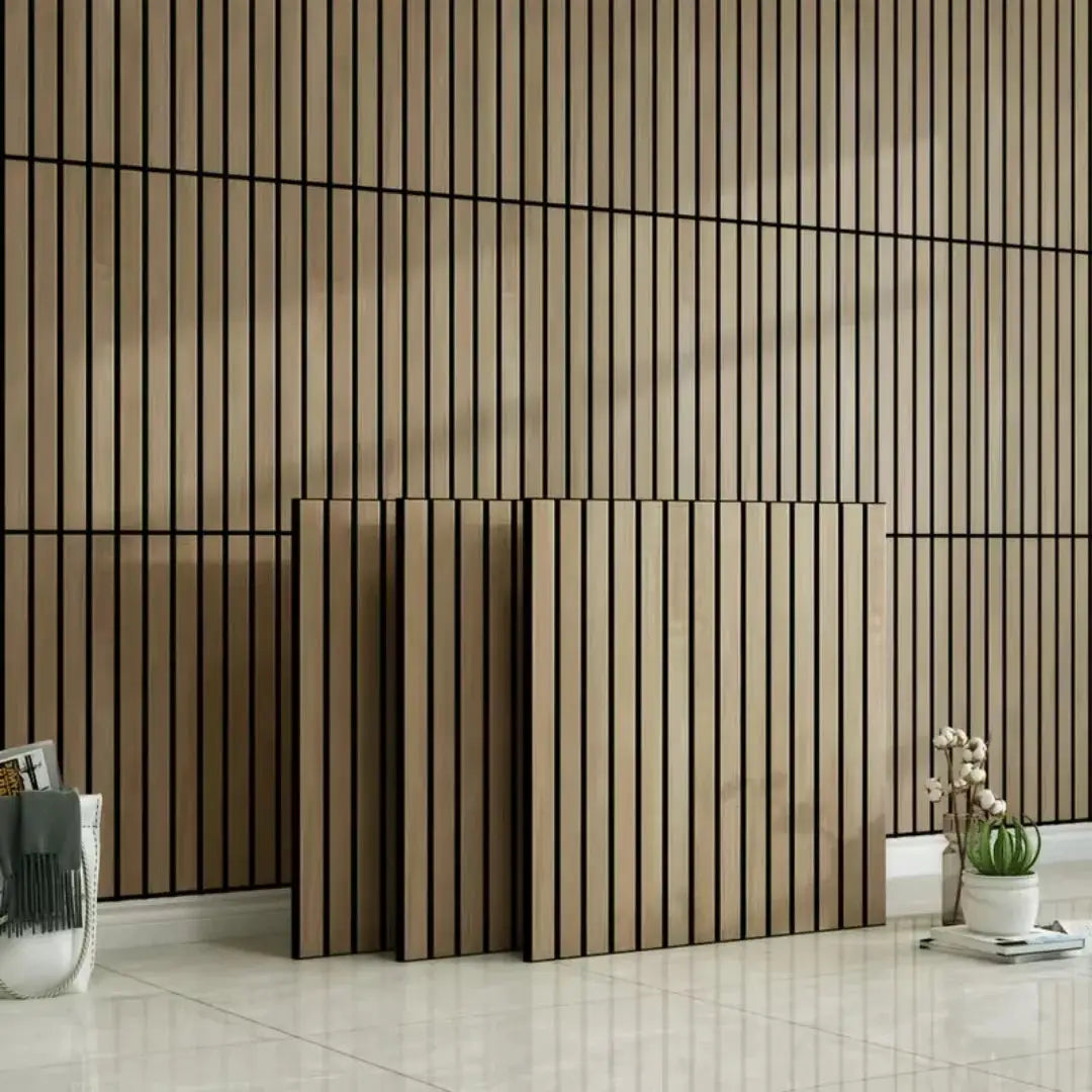 10pcs 3D wood-grain wall panels, self-adhesive peel-and-stick wallpaper in brown for ceilings and living spaces.
