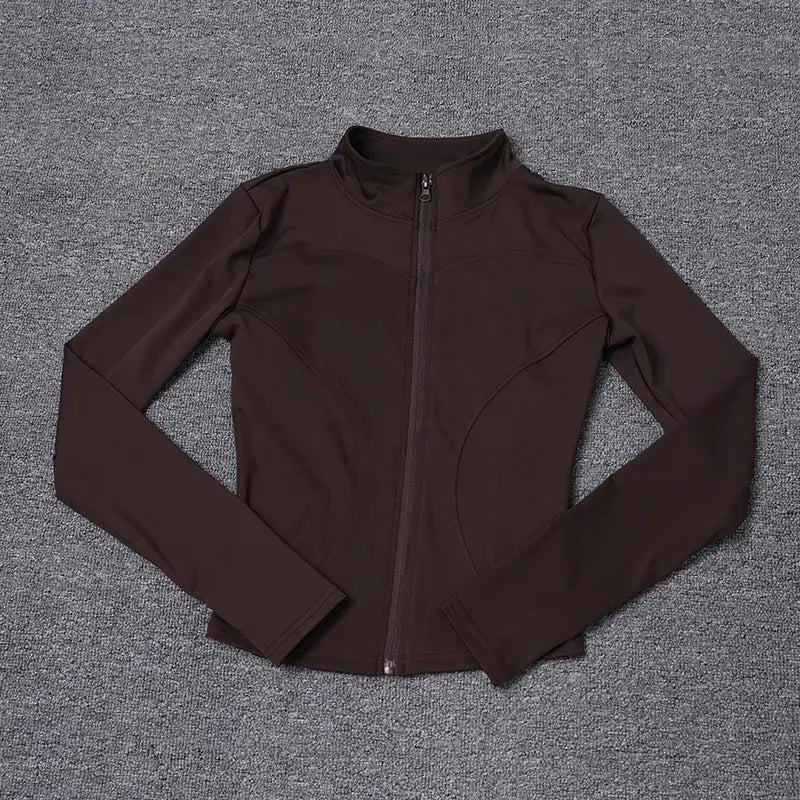 VitalWear Women Sport Jacket Long Sleeve Breathable Stretch Knit Fabric For Workouts Gym Yoga Training