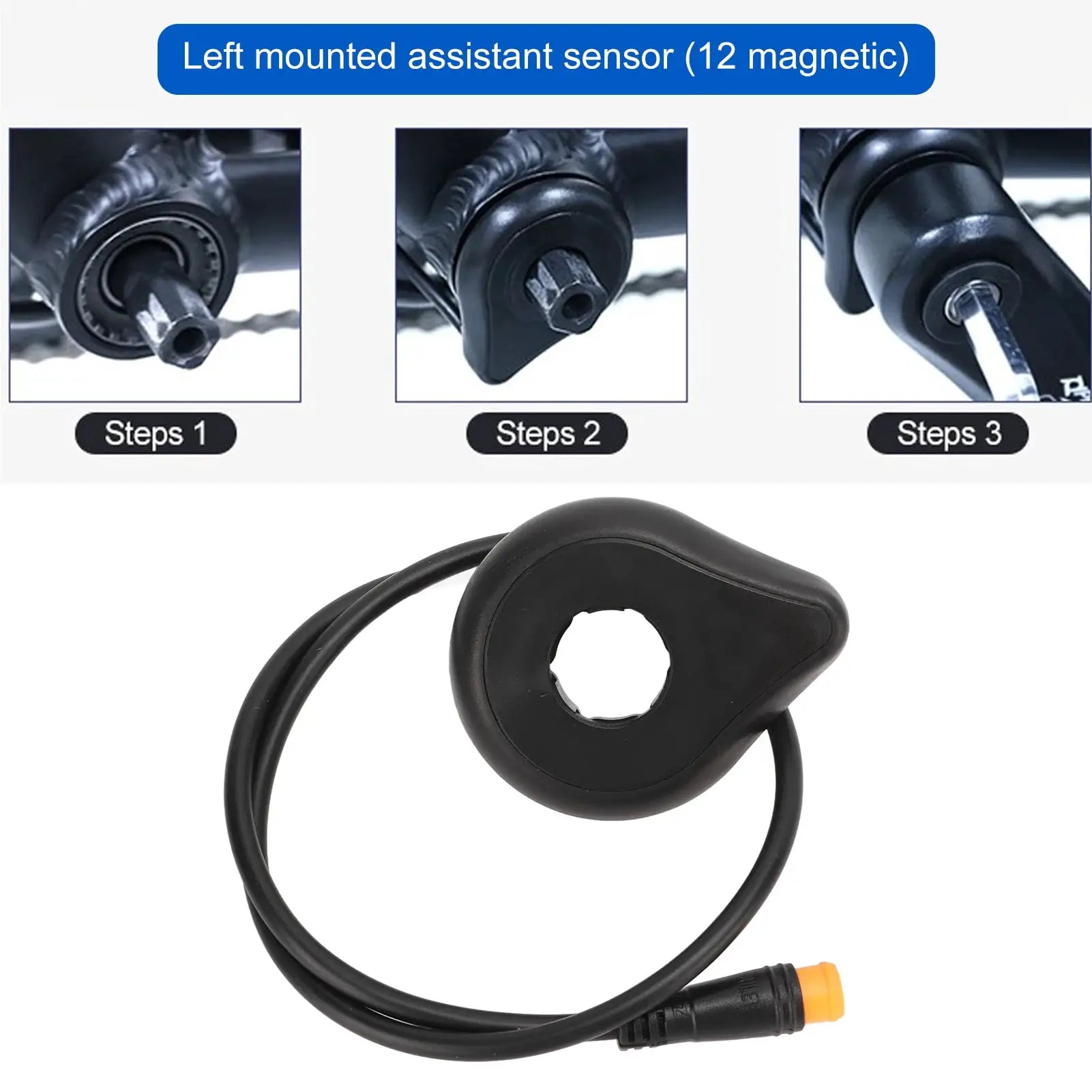 Pedal Assistant Sensor Waterproof Interface With 12 Magnets High Accuracy For Electric Bikes Easy Installation
