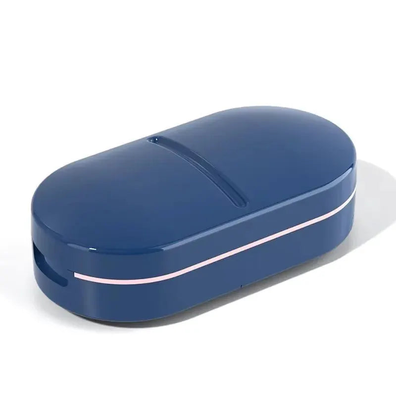 Portable Multiple Pill Cutter With Storage Box Adjustable Pill Splitter Stainless Steel Cutting Blade