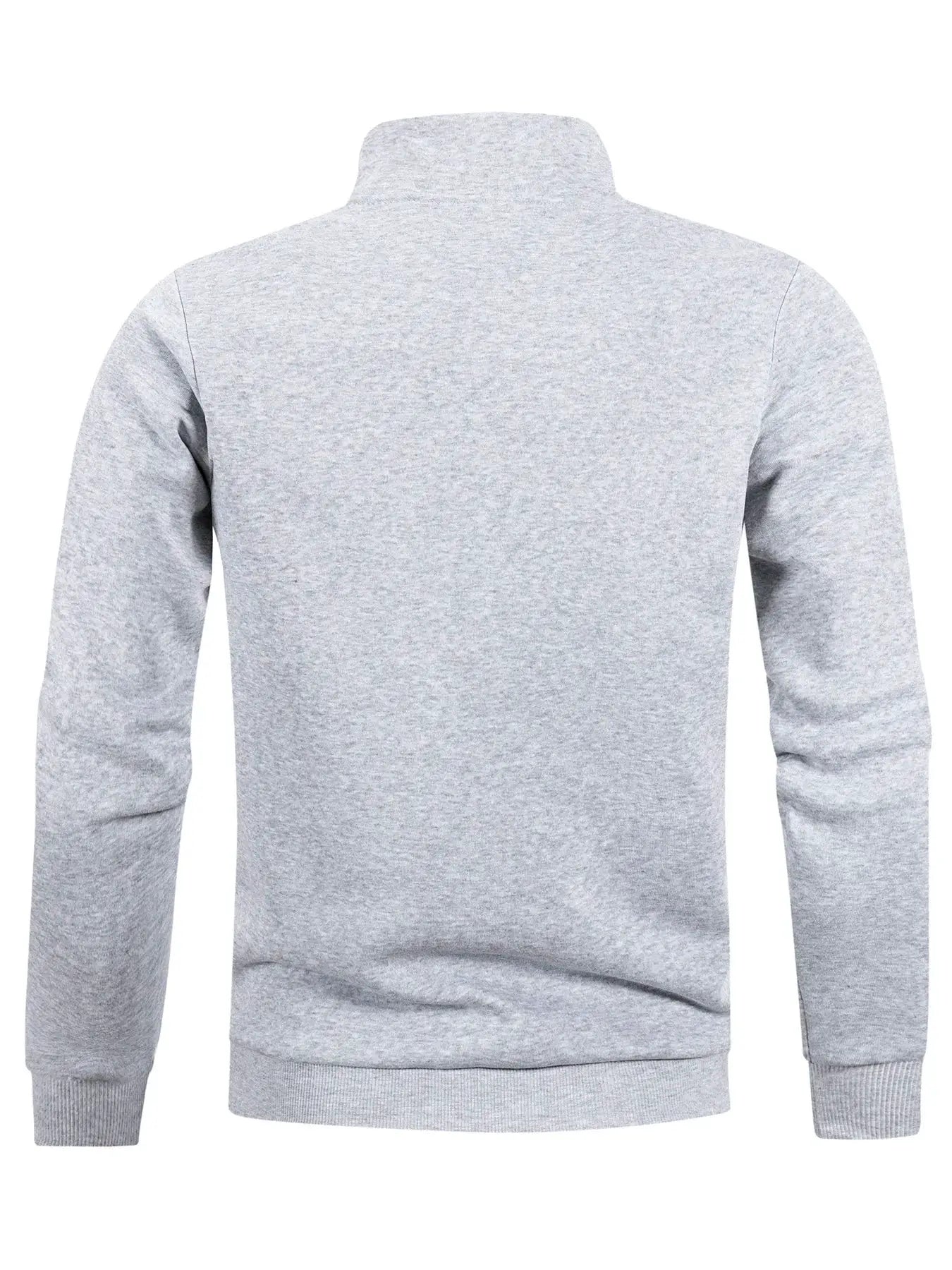 Simples Market men's gray zipper pullover turtleneck sweater, long sleeves
