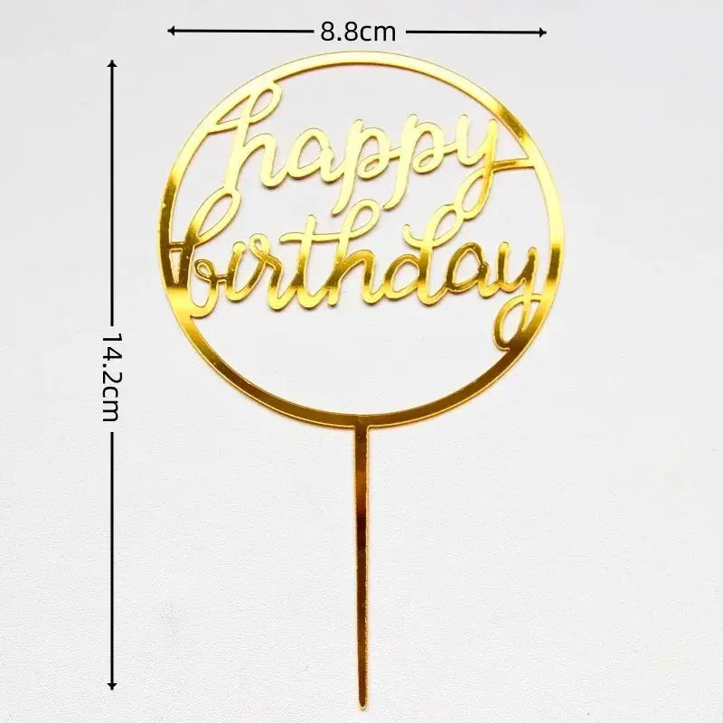 Happy Birthday Cake Toppers 14cm Acrylic Letter Set 10 or 20 Pcs Black Party Supplies Cake Decorations