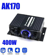AK170 Mini Digital Power Amplifier 200W Per Channel Stereo Car Home Theater Blue LED Light For Club Party Music