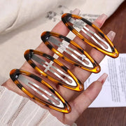 Leopard Print Hair Clips Vintage Y2K Oval Alloy Drip Clamp Hair Accessories For Women And Students