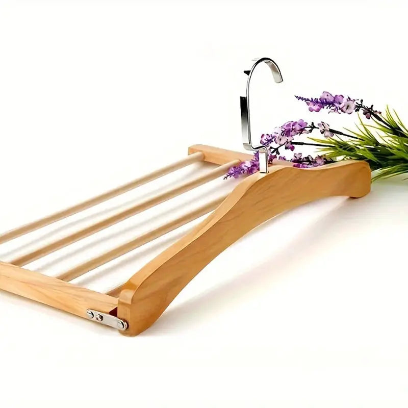 Solid wood multi-tier trouser rack with chrome hook, Simples Market