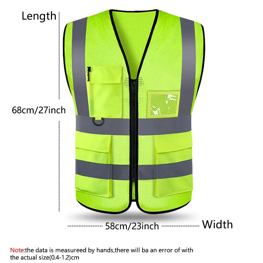 High Visibility Safety Vest Adjustable for Running Cycling Outdoor Traffic Night Security