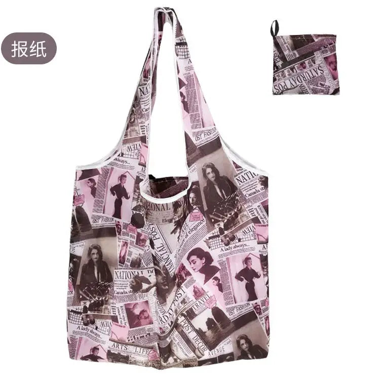 EcoCarry Large Foldable Reusable Tote Bag Made From 190T Polyester For Grocery Shopping Beach Storage