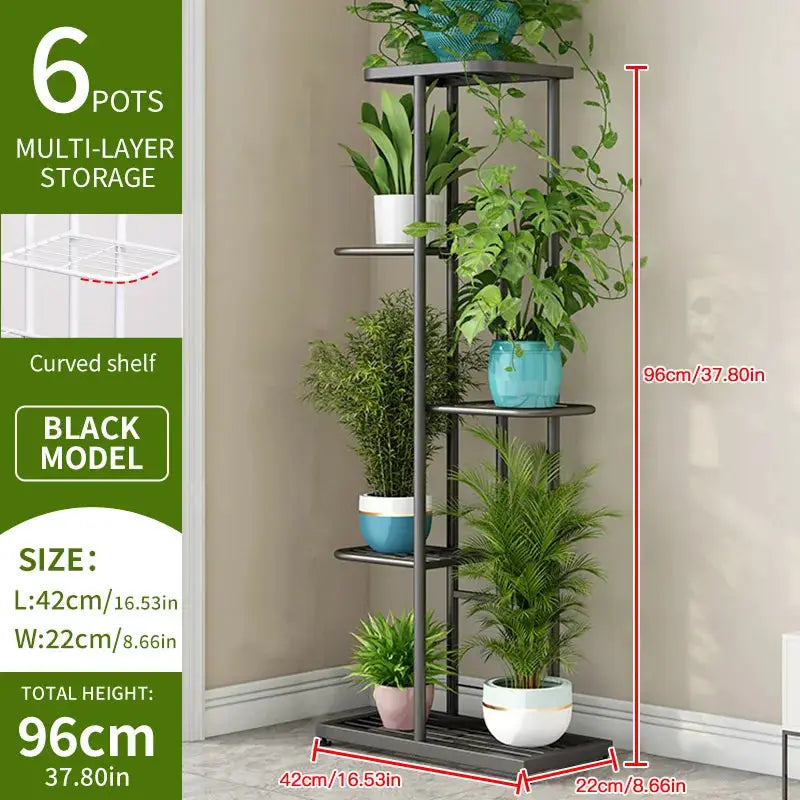 Iron Flower Plant Stand With Four To Six Layers Plant Holder Storage Shelf Pot Rack Organizer For Home Decor
