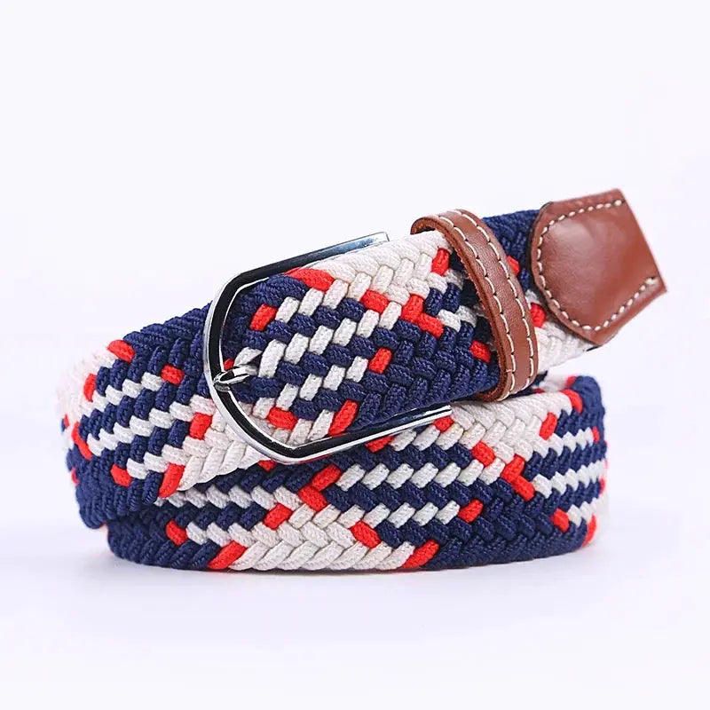 UrbanFlex Unisex Knitted Pin Buckle Belt Elastic Braided Canvas Stretch For Comfortable Jeans Wear