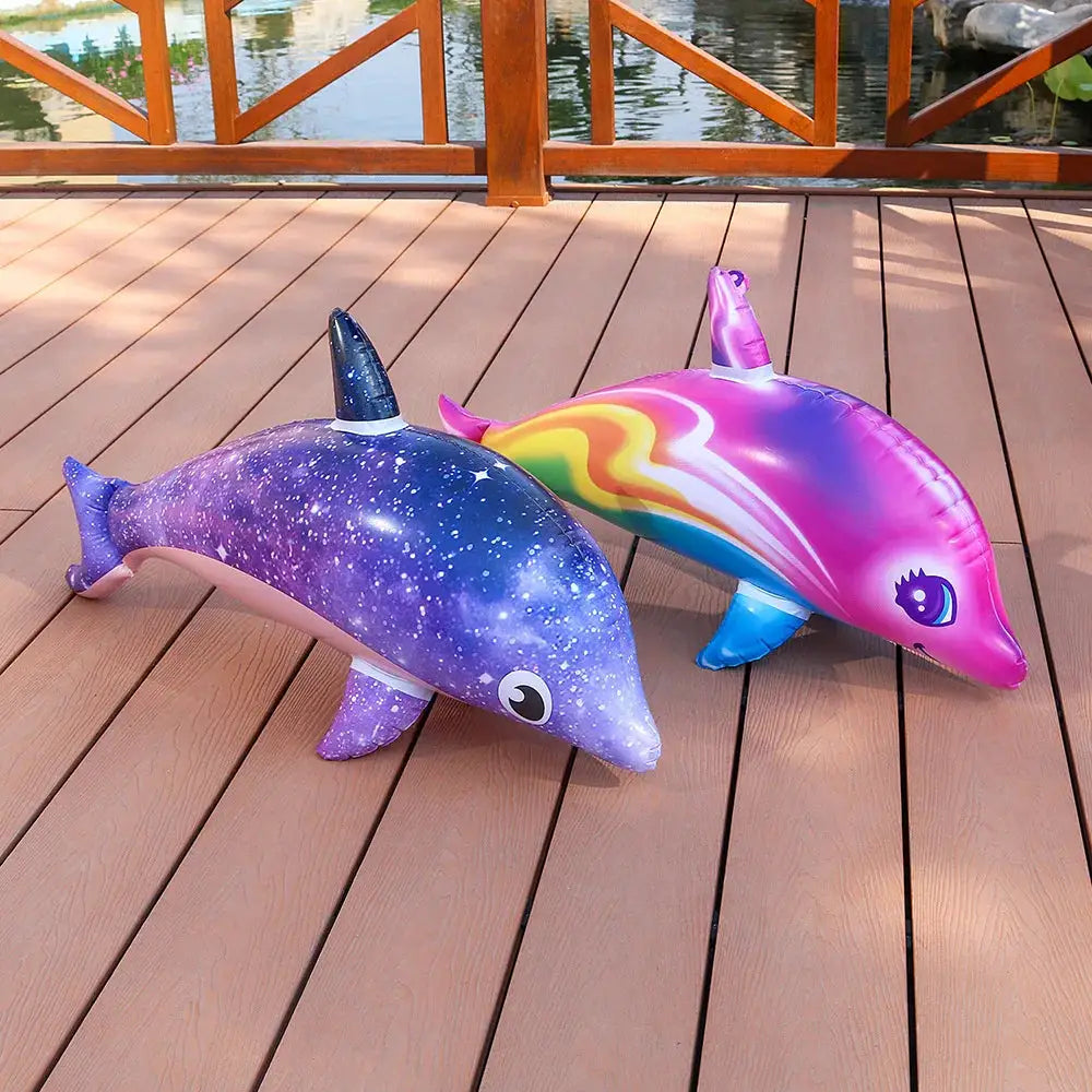 Inflatable Dolphin Rainbow Toy For Ocean Themed Pool Party Beach Birthday Decoration Durable PVC