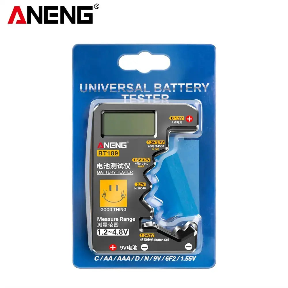 ANENG BT189 Battery Tester Universal For 9V N D C AA AAA Cells With LCD Display And Battery Status Indicator