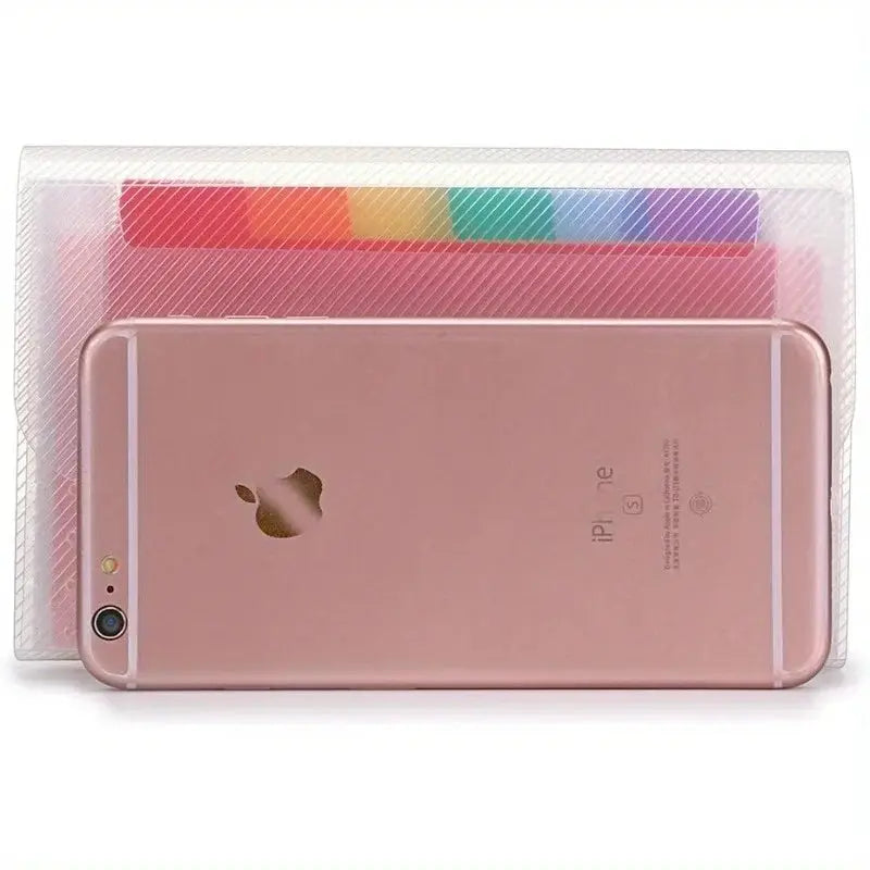 A6 expanding file organizer 13-pocket pink accordion folder with button closure for documents and cards