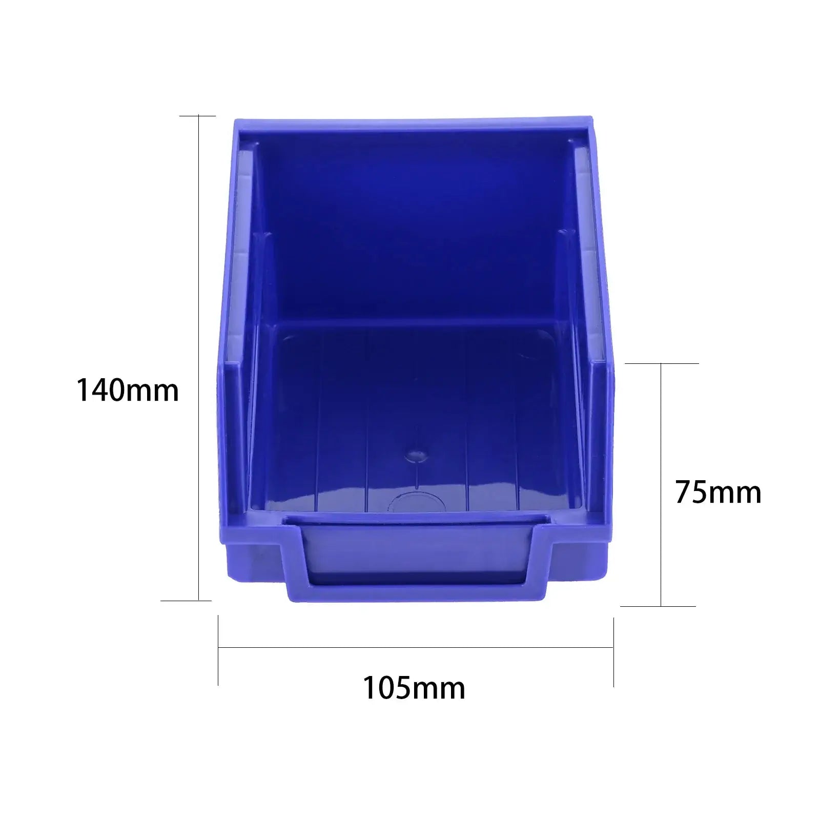 Simples Market blue ABS stackable storage bin for garage organization, 140×105×75mm
