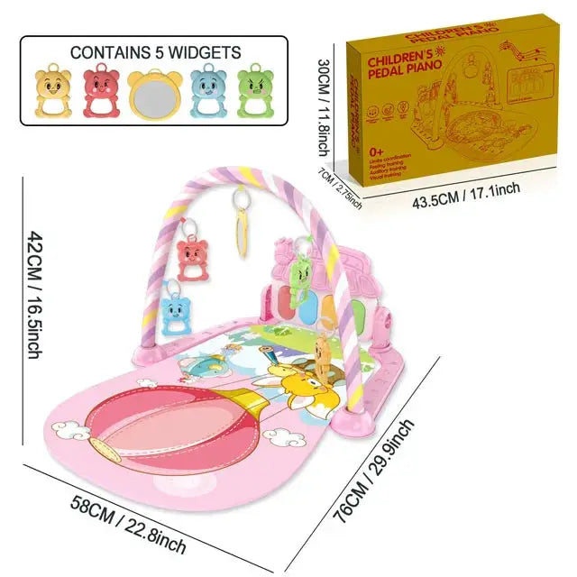 Baby Music Activity Gym Play Mat For Newborn And Infant Crawling Development With Piano Keyboard Toys Gift