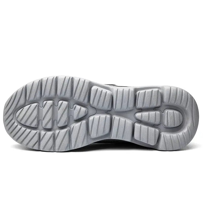 Wide toe orthopedic sneakers sole in light gray with chunky tread for swollen feet