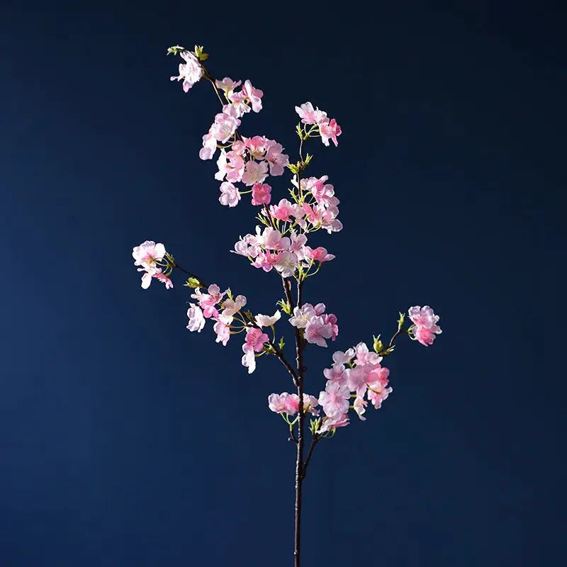 4 Stem Cherry Blossom Long Branch Silk Artificial Flowers For Bedroom Decor White Sakura Wedding 1 Piece