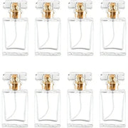 Eight 30 Milliliter Glass Perfume Bottles Refillable Clear Travel Spray Atomizers Set For Travel And Everyday Use