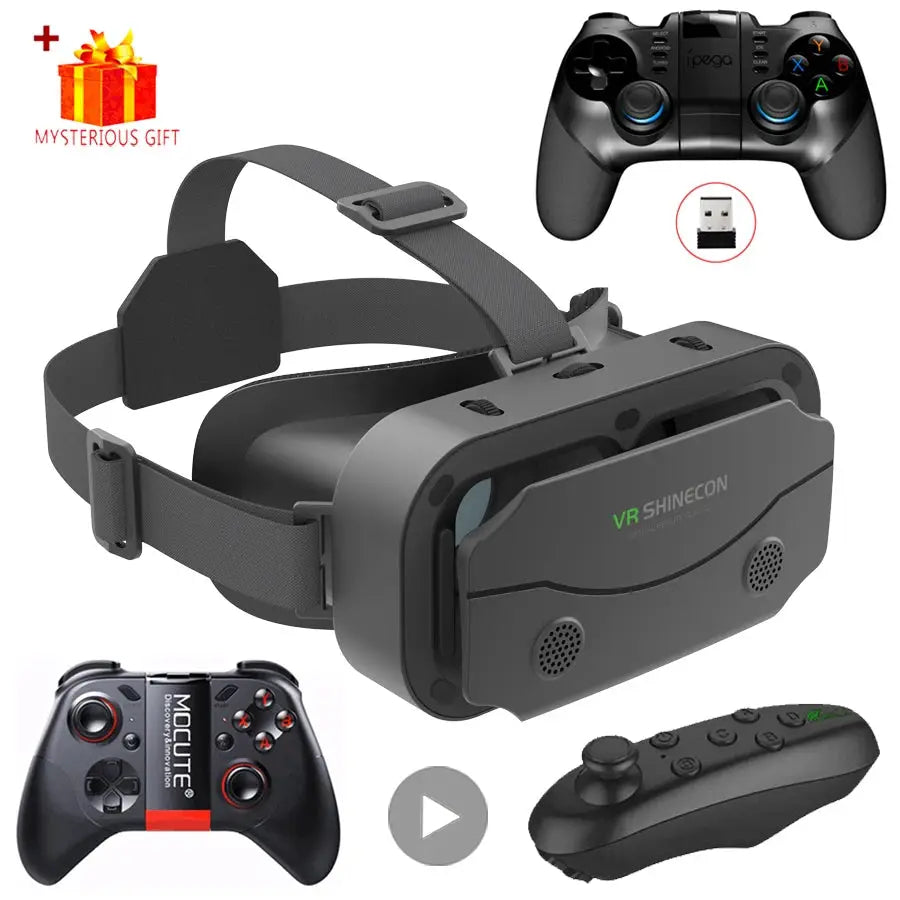 3D Virtual Reality VR Glasses Headset For Smartphones Mobile Phones Goggles Viewer Set With Lenses And Comfortable Fit
