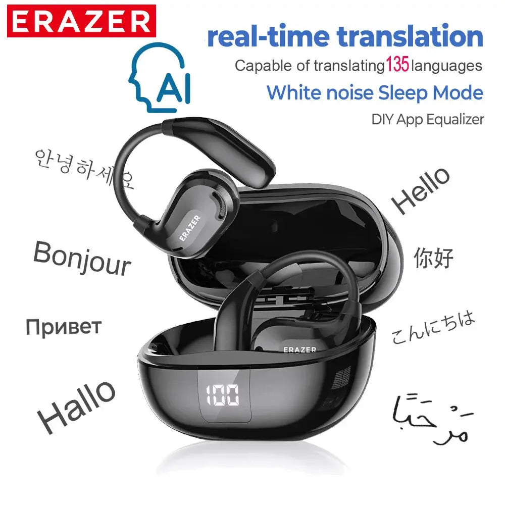 ERAZER XT66PRO Bluetooth Earphones With AI Translator Real Time Translation For 135 Languages And 13 Hour Battery