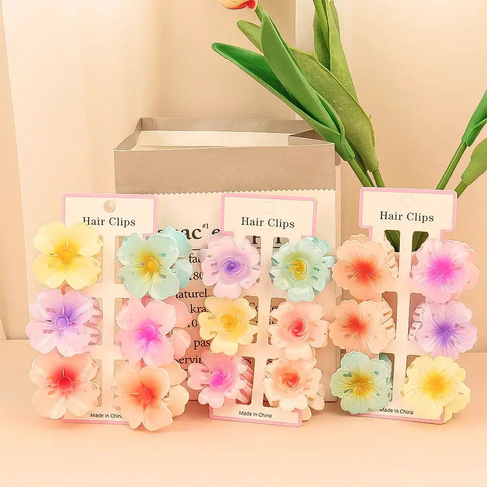 VivaCharm Colorful Transparent Flower Hair Claw Clips Six Pieces For Thick And Thin Hair Secure And Stylish