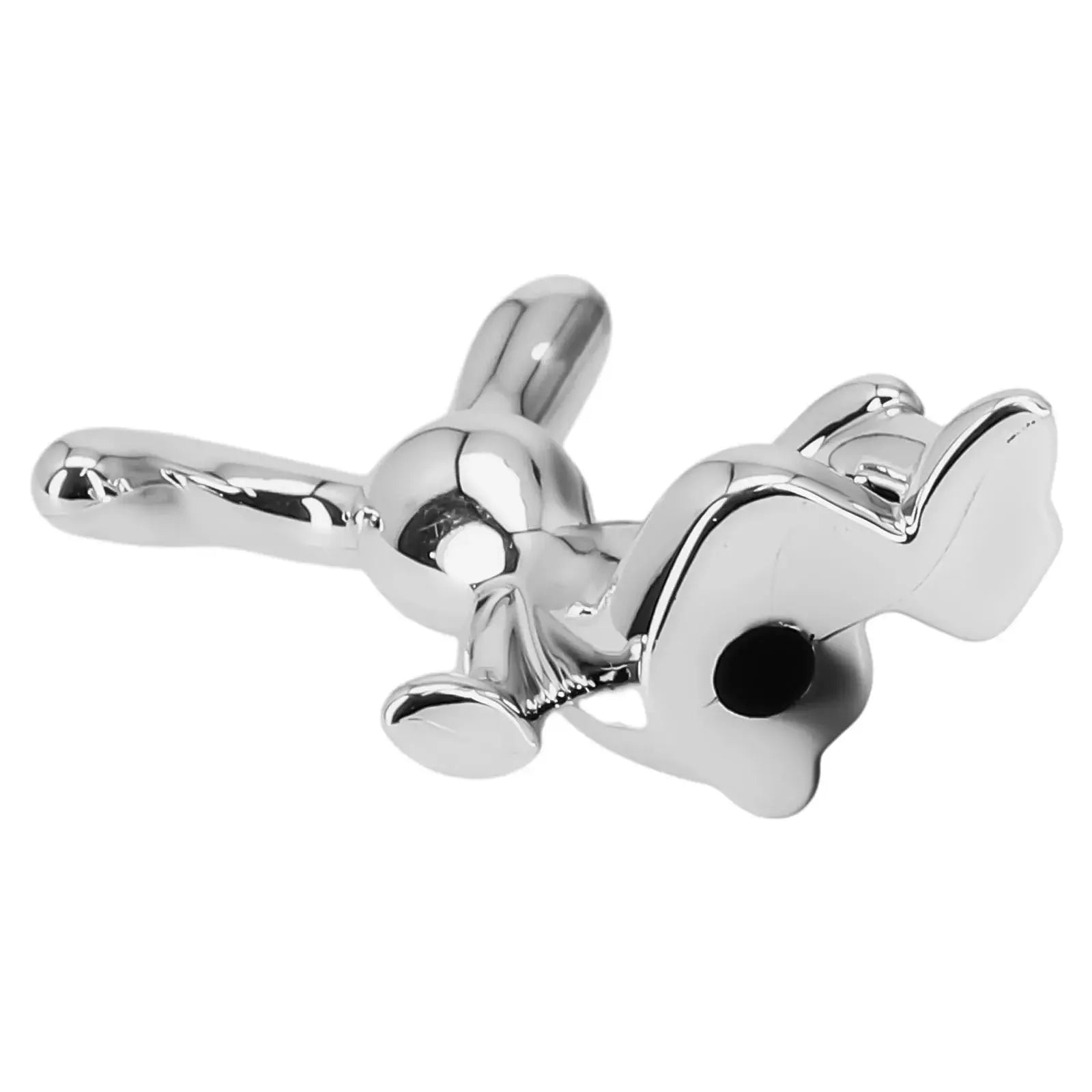 Cartoon rabbit figurine car interior ornament with chrome finish for center console or desk decor