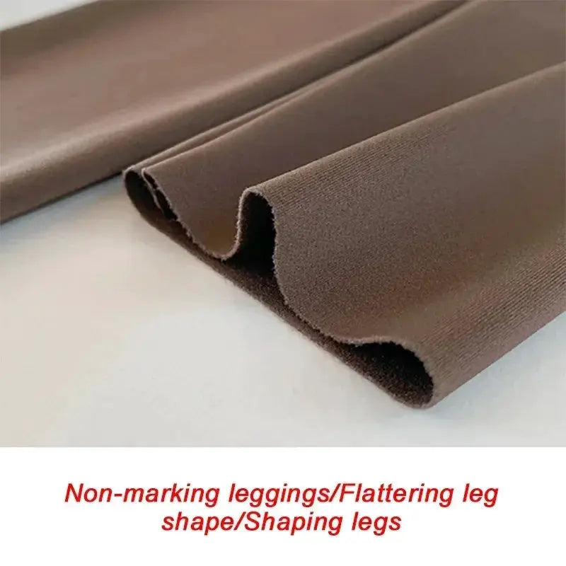 Simples Market M-XL Shark Pants leggings, brown fabric, high-waisted belly-lift shaping
